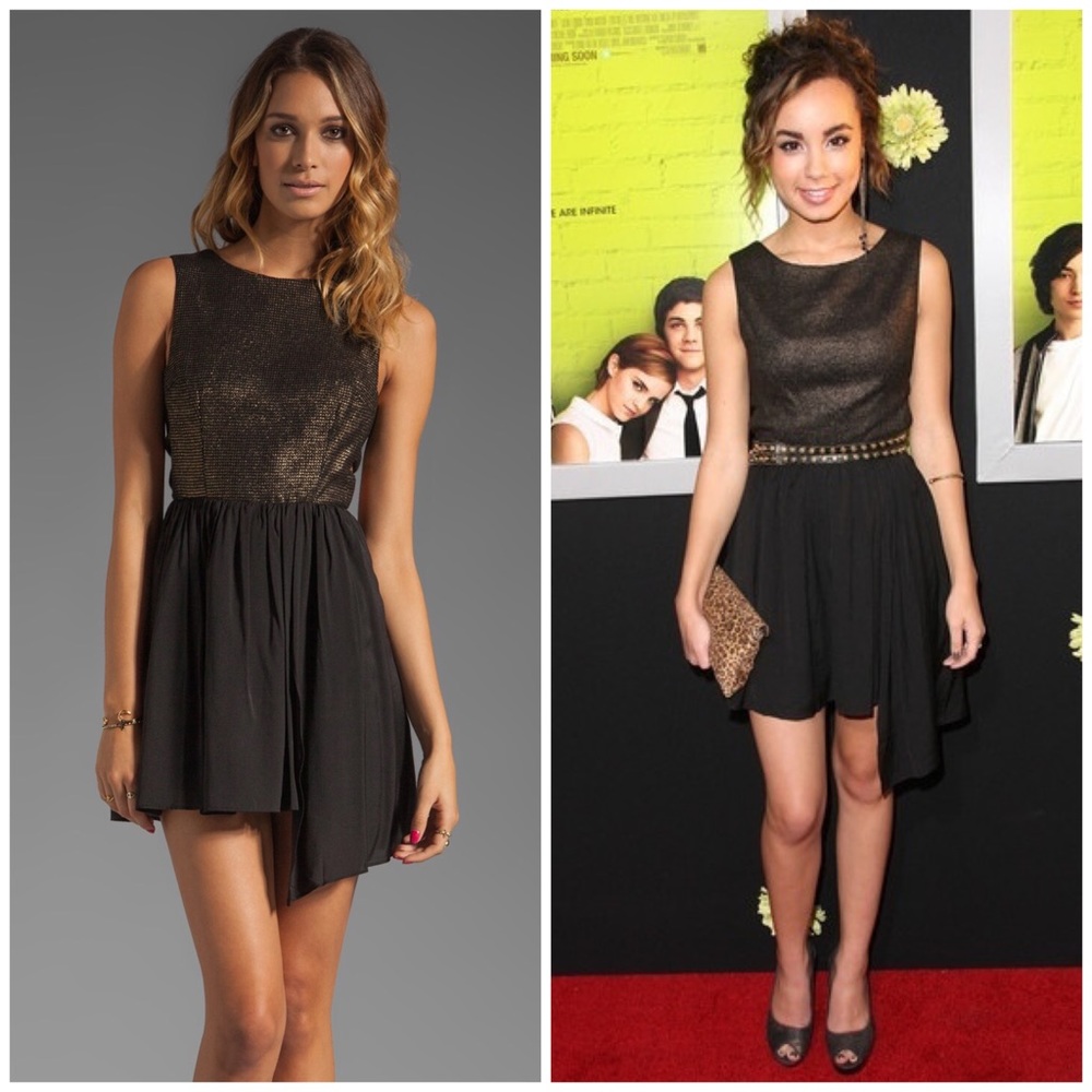 NWT Keepsake the Label “Innocent Awakening” Black Gold Cocktail Dress Size Small - Picture 3 of 12